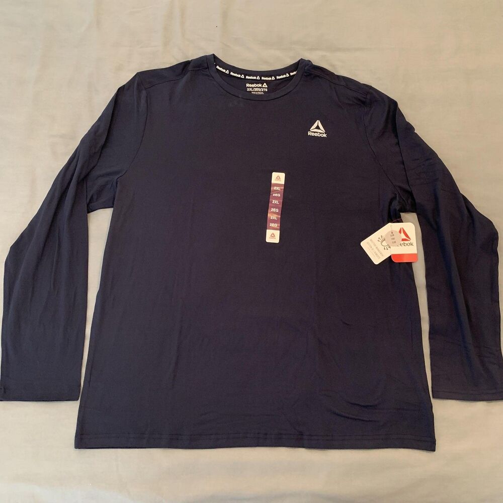 Reebok Shirt Mens 2XL Long Sleeve Slim Fit Moisture Management Athletic Training